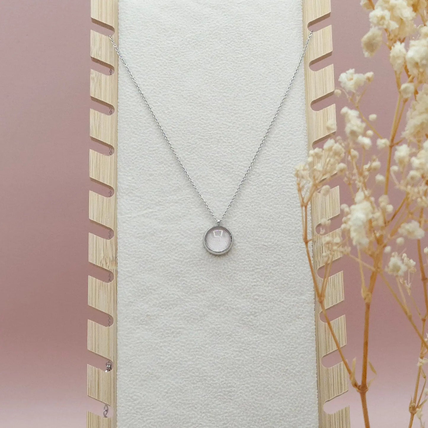 Collier avec Pendentif Rose Dragée - Les Chouchous de Justine