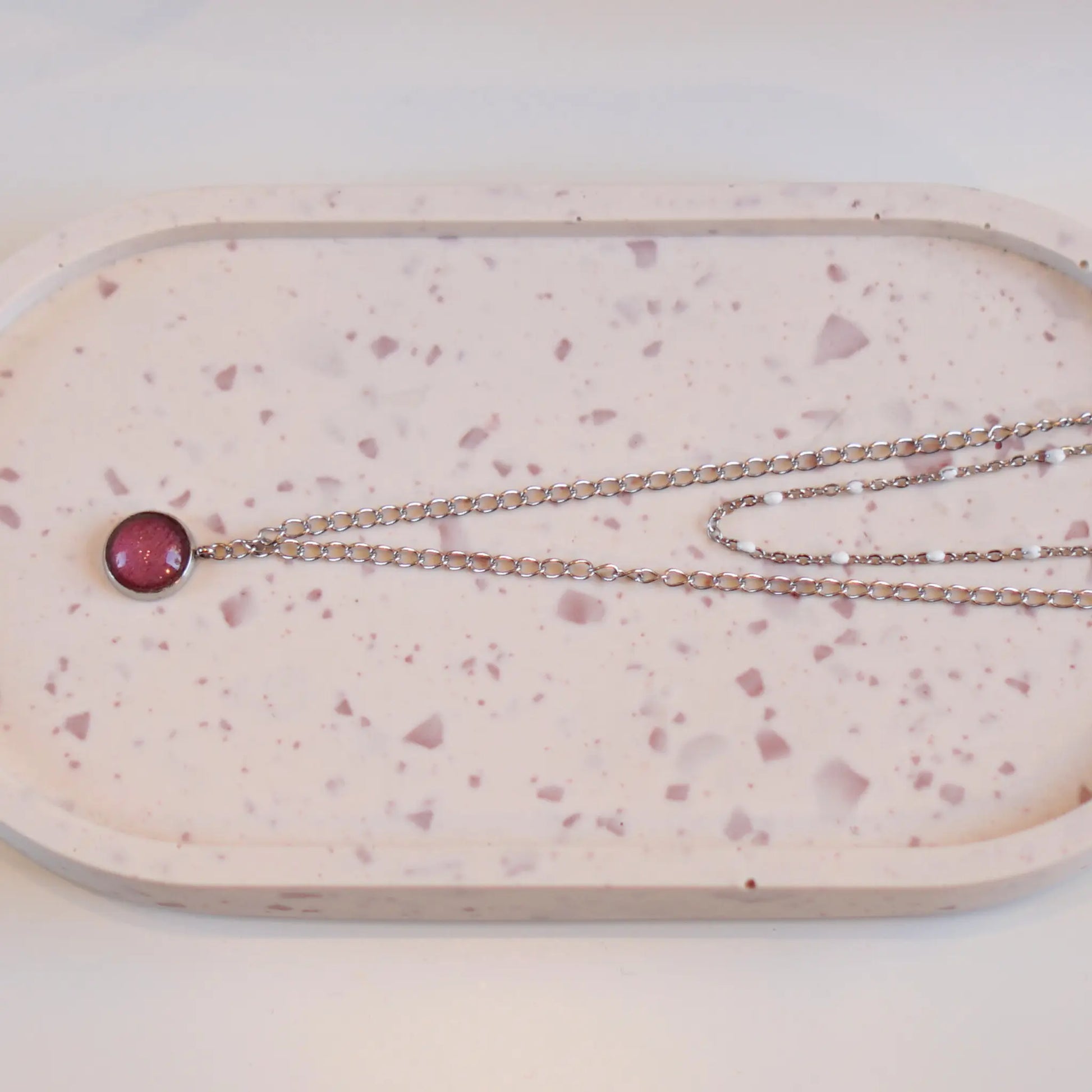 Vieux Rose Foncé - Collier Double - Les Chouchous de Justine