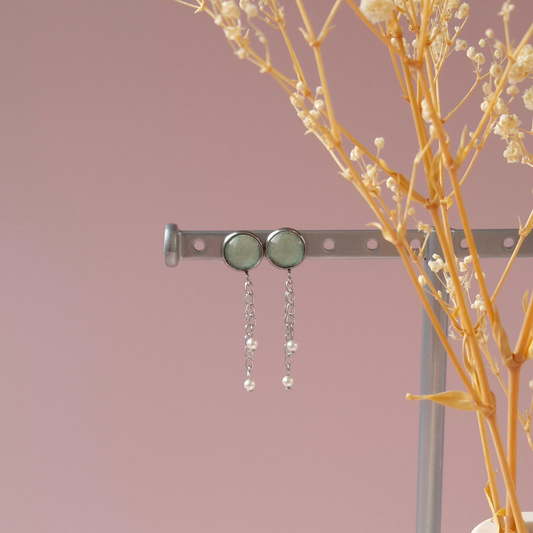 Boucles d'oreilles Vert Amande - Les Chouchous de Justine