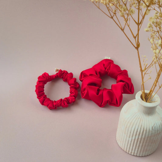 Chouchou en Satin Rouge - Les Chouchous de Justine