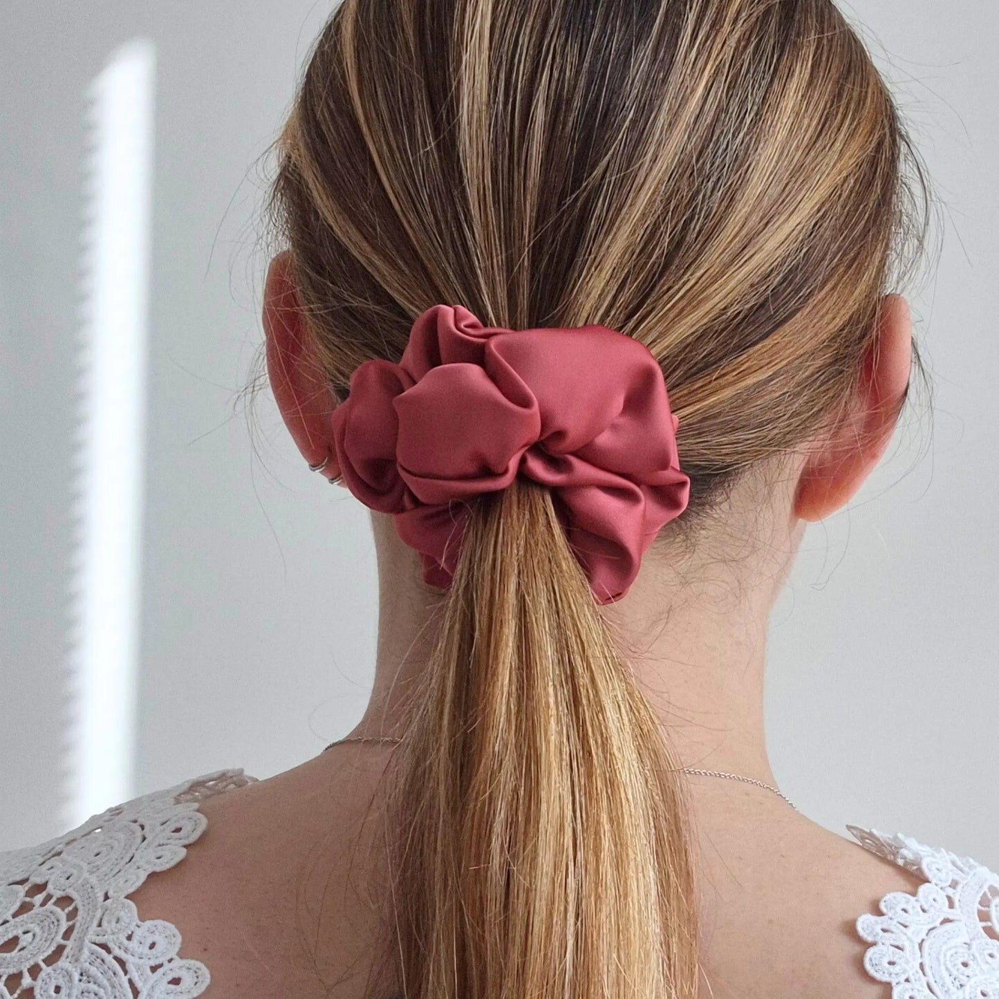 Chouchou en Satin Brique - Les Chouchous de Justine