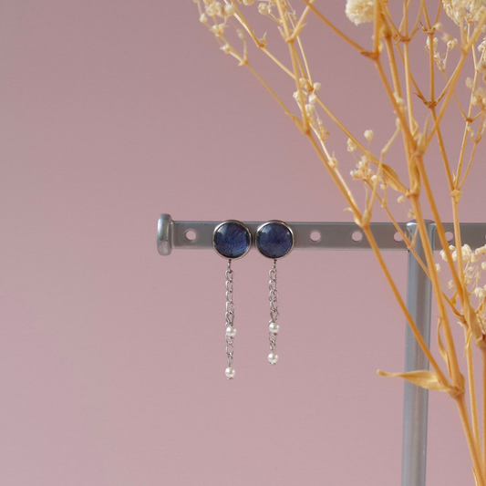 Boucles d'oreilles Bleu Lapis - Les Chouchous de Justine