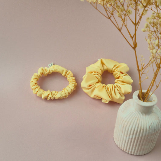 Chouchou en Satin Jaune Aurore - Les Chouchous de Justine