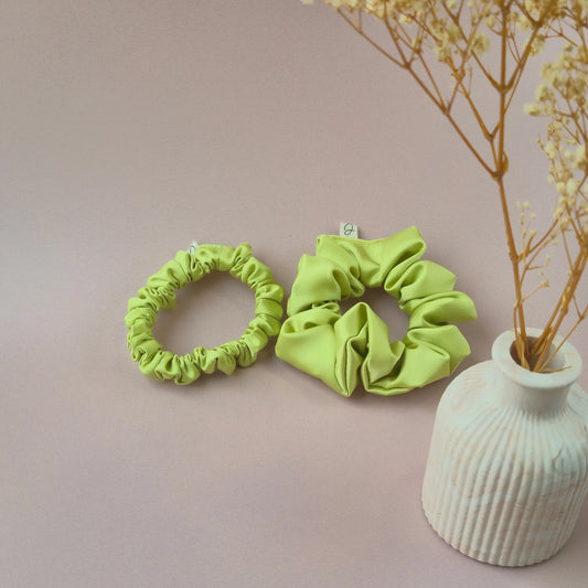 Chouchou en Satin Lime - Les Chouchous de Justine