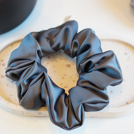 Gris Foncé - Chouchou Cheveux Satin - Les Chouchous de Justine