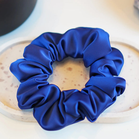 Bleu Navy - Chouchou Cheveux Satin - Les Chouchous de Justine
