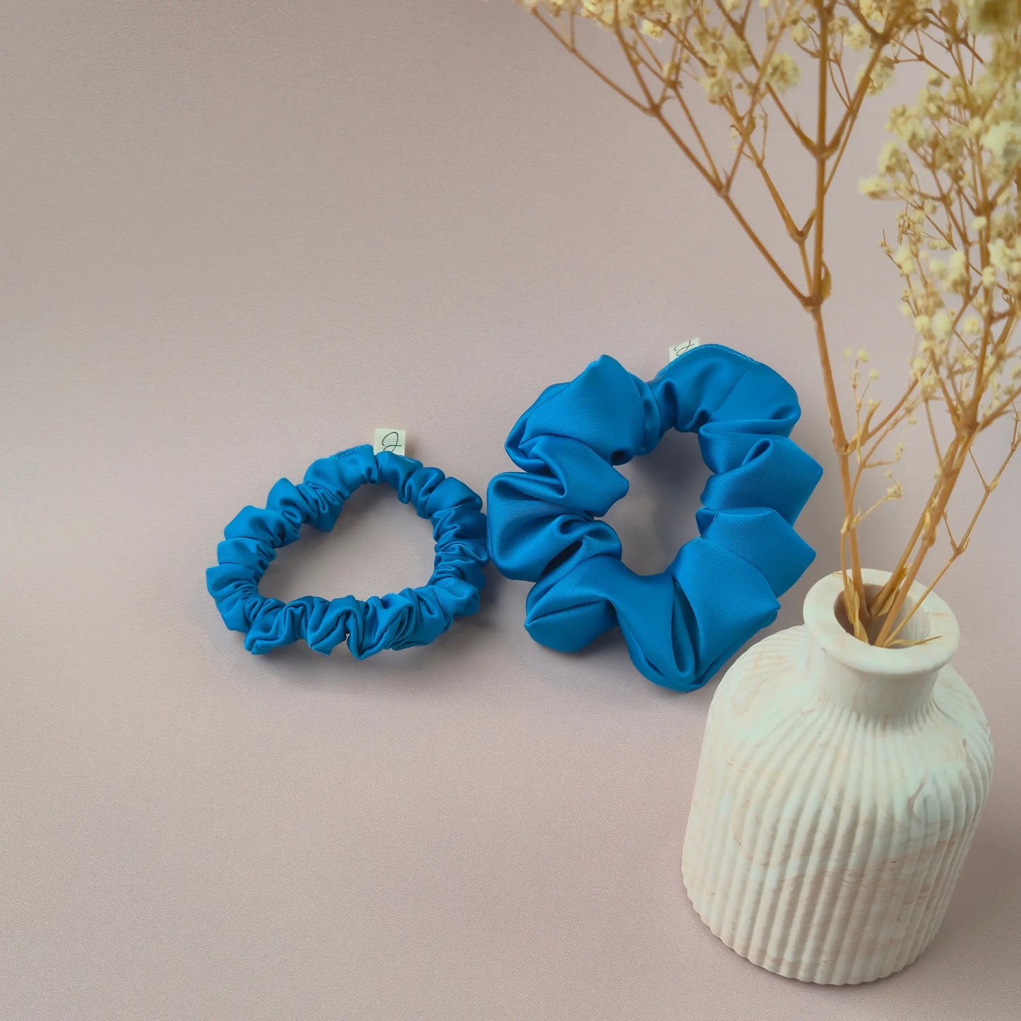 Chouchou en Satin Bleu Turquoise - Les Chouchous de Justine