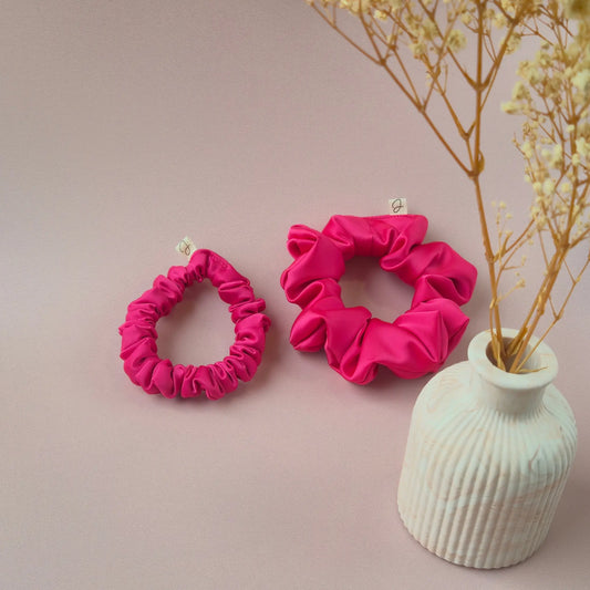 Chouchou en Satin Fuschia - Les Chouchous de Justine