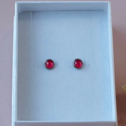 Puces d'oreilles Fuschia - Les Chouchous de Justine