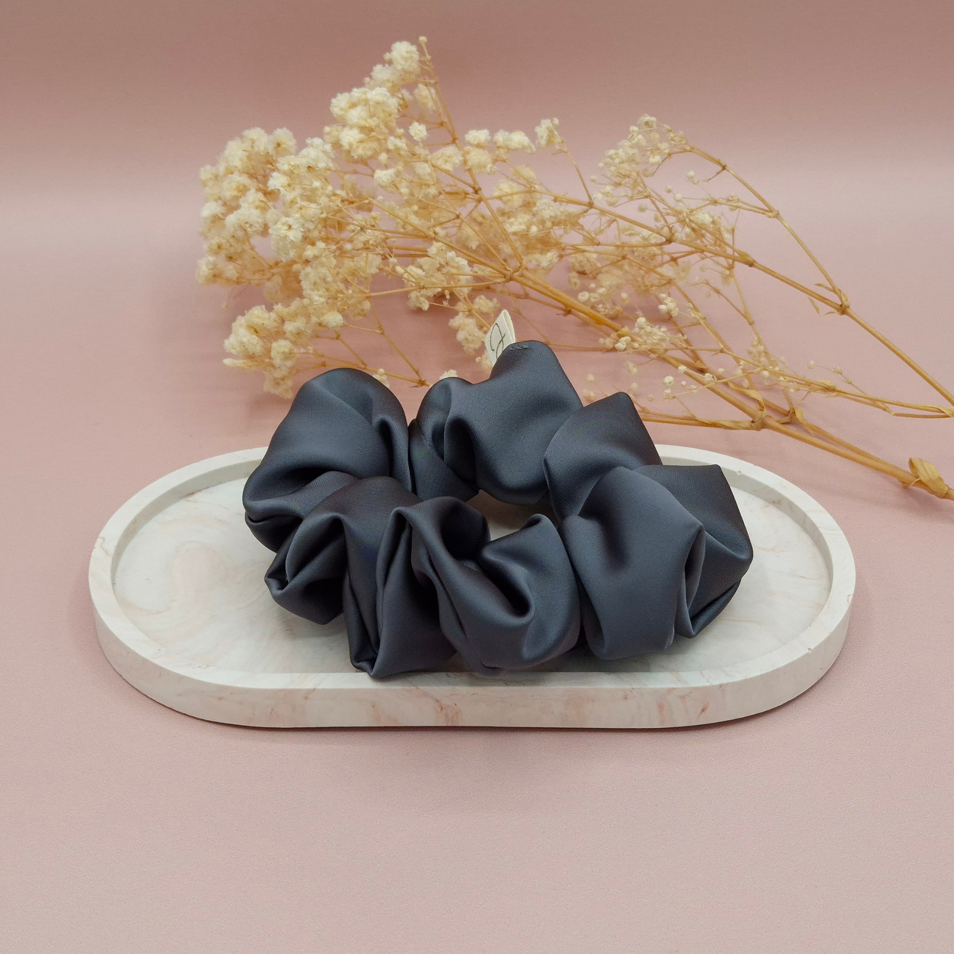 Chouchou en Satin Gris Foncé - Les Chouchous de Justine