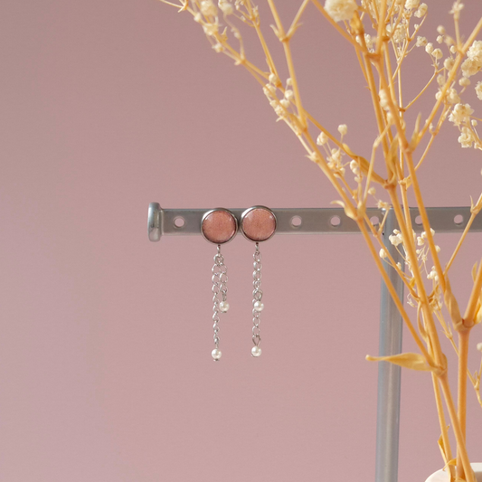 Boucles d'oreilles Rose Carmay - Les Chouchous de Justine