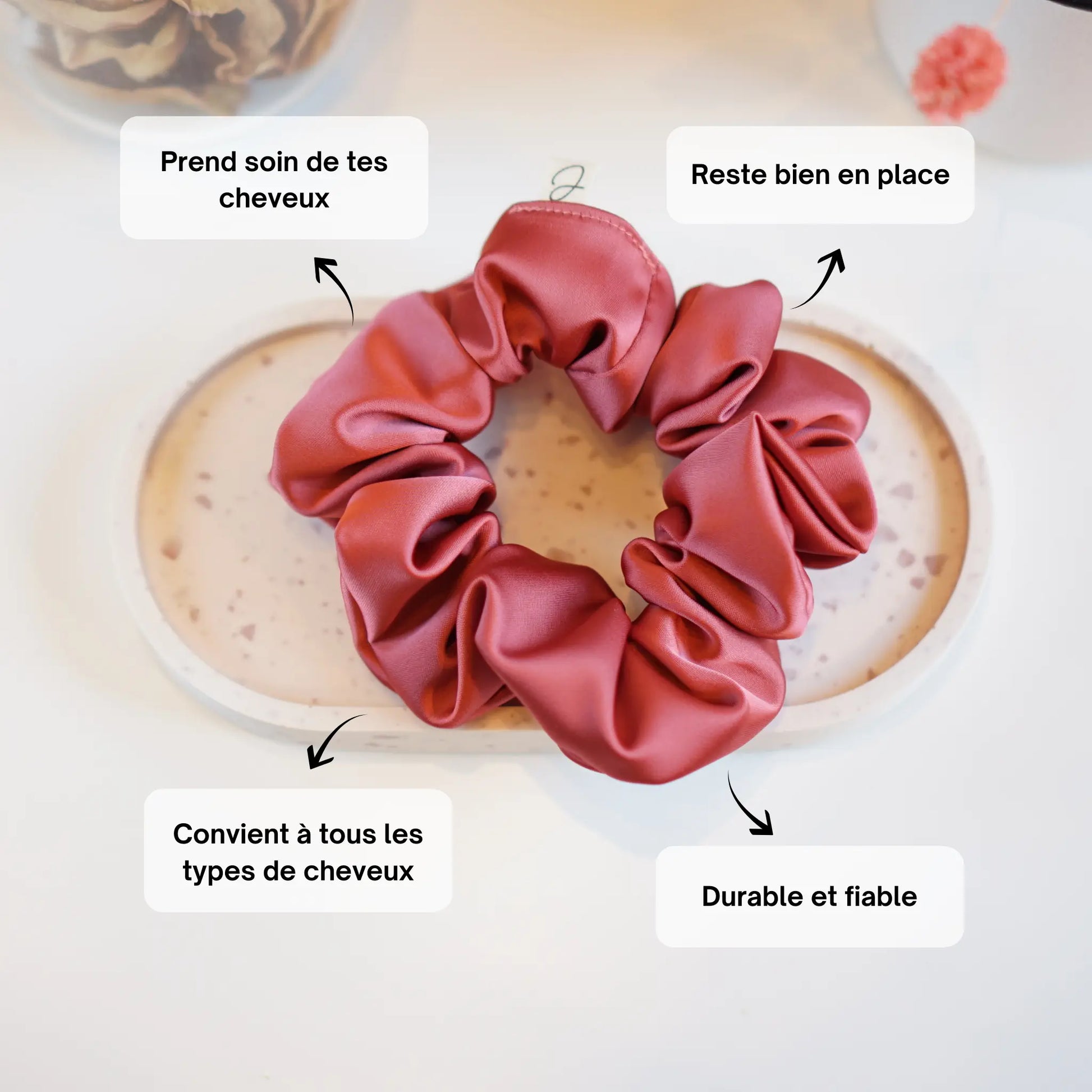 Brique - Chouchou Cheveux Satin - Les Chouchous de Justine