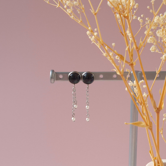 Boucles d'oreilles Noir - Les Chouchous de Justine
