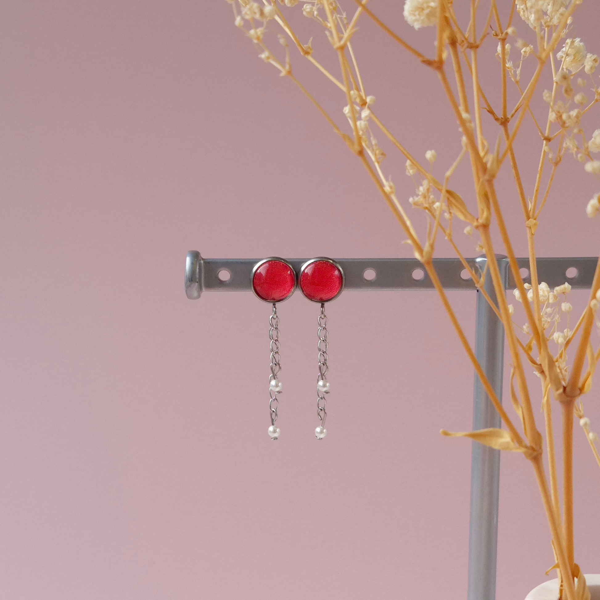 Boucles d'oreilles Corail - Les Chouchous de Justine