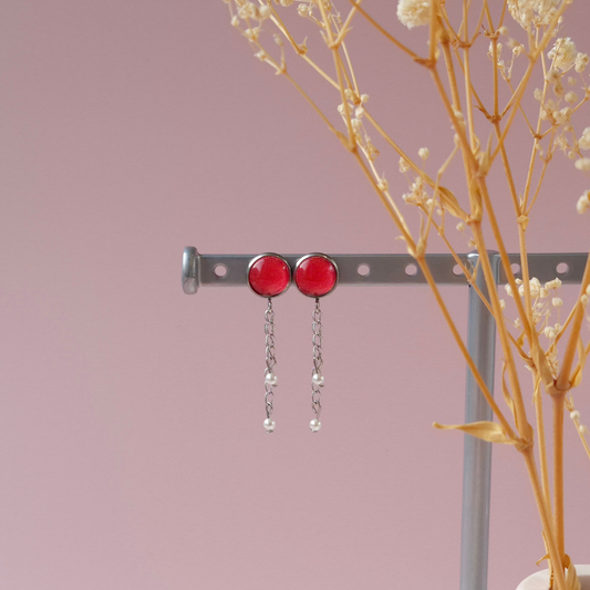 Boucles d'oreilles Corail - Les Chouchous de Justine