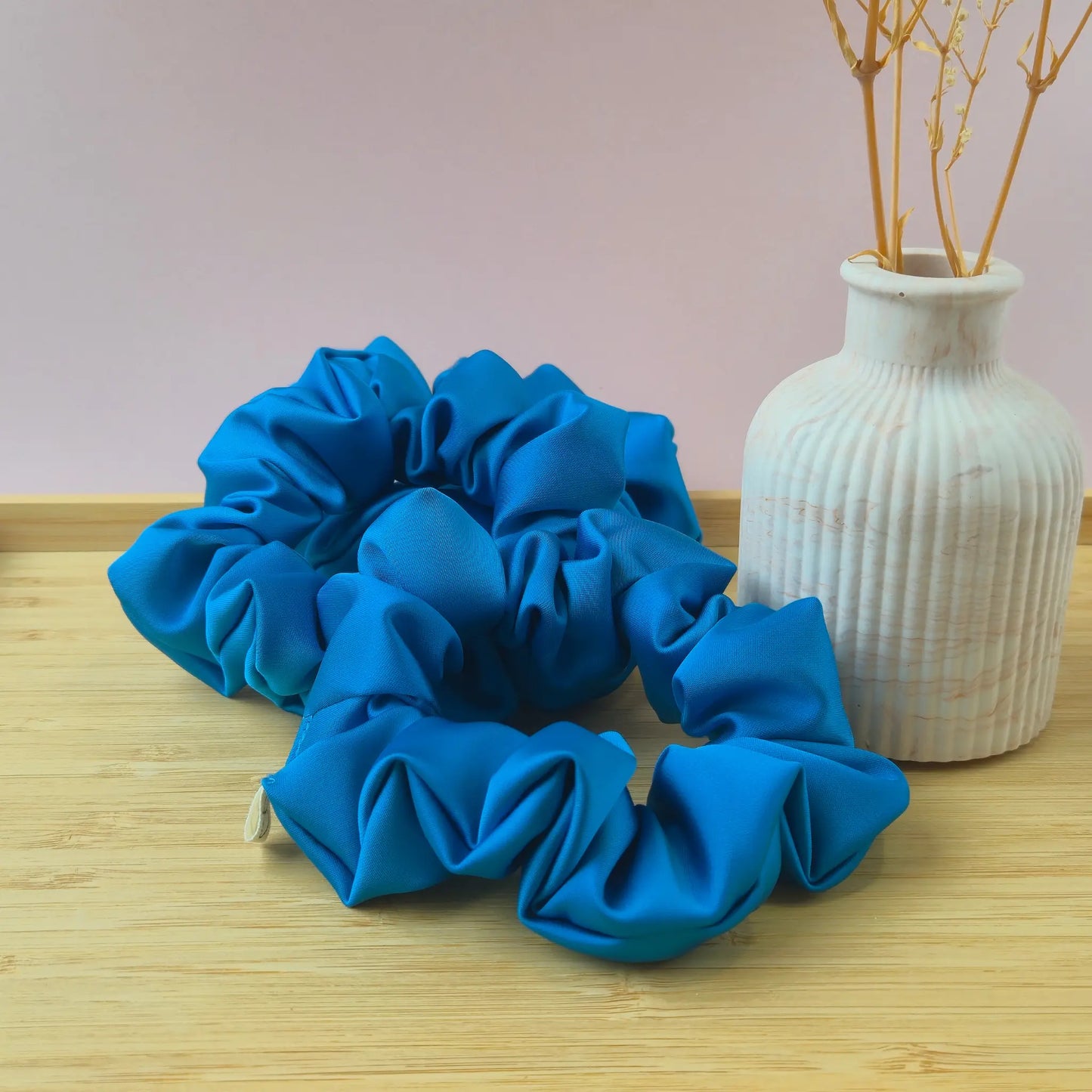 Chouchou en Satin Bleu Turquoise - Les Chouchous de Justine