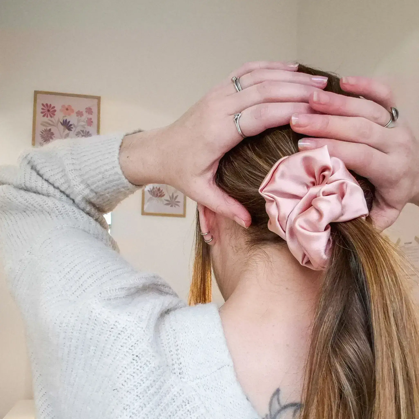 Chouchou en Satin Prune - Les Chouchous de Justine