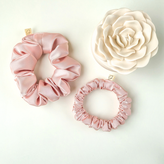 Chouchou en Satin Rose Dragée