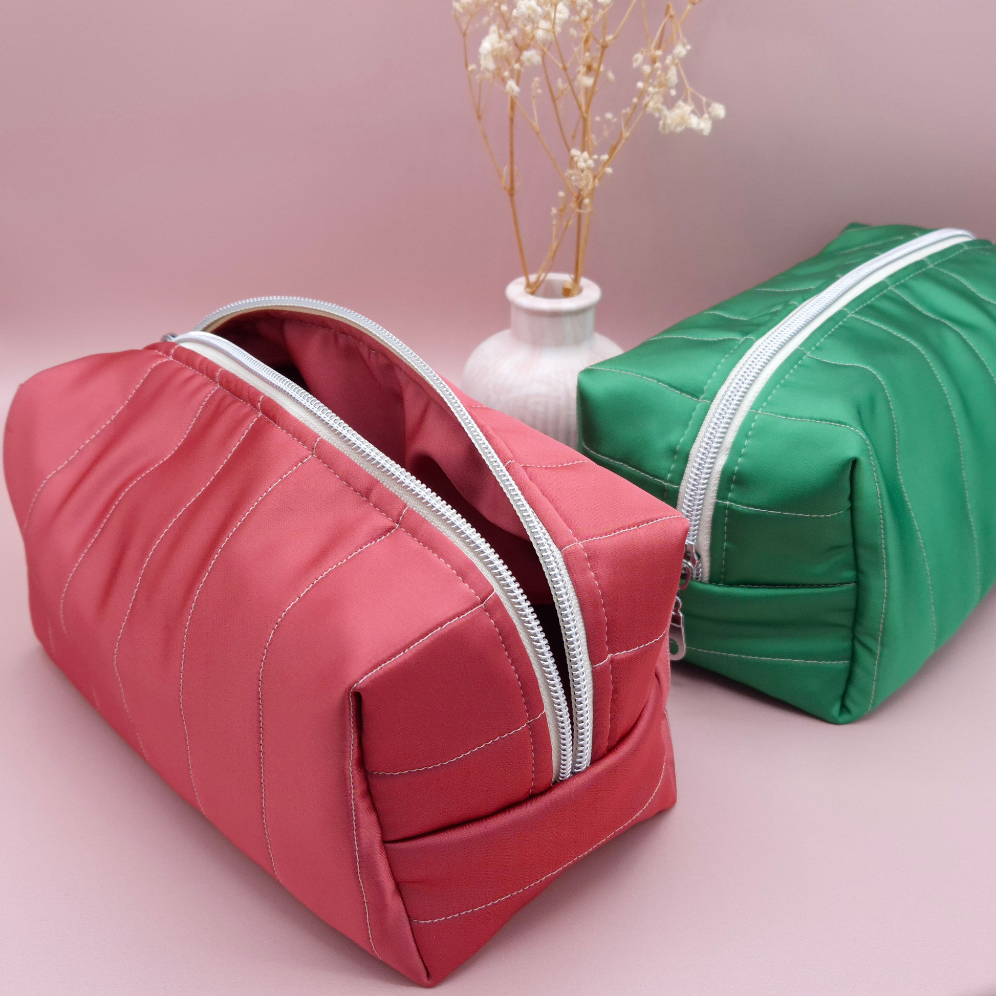 Trousse de rangement en satin matelassé - Les Chouchous de Justine