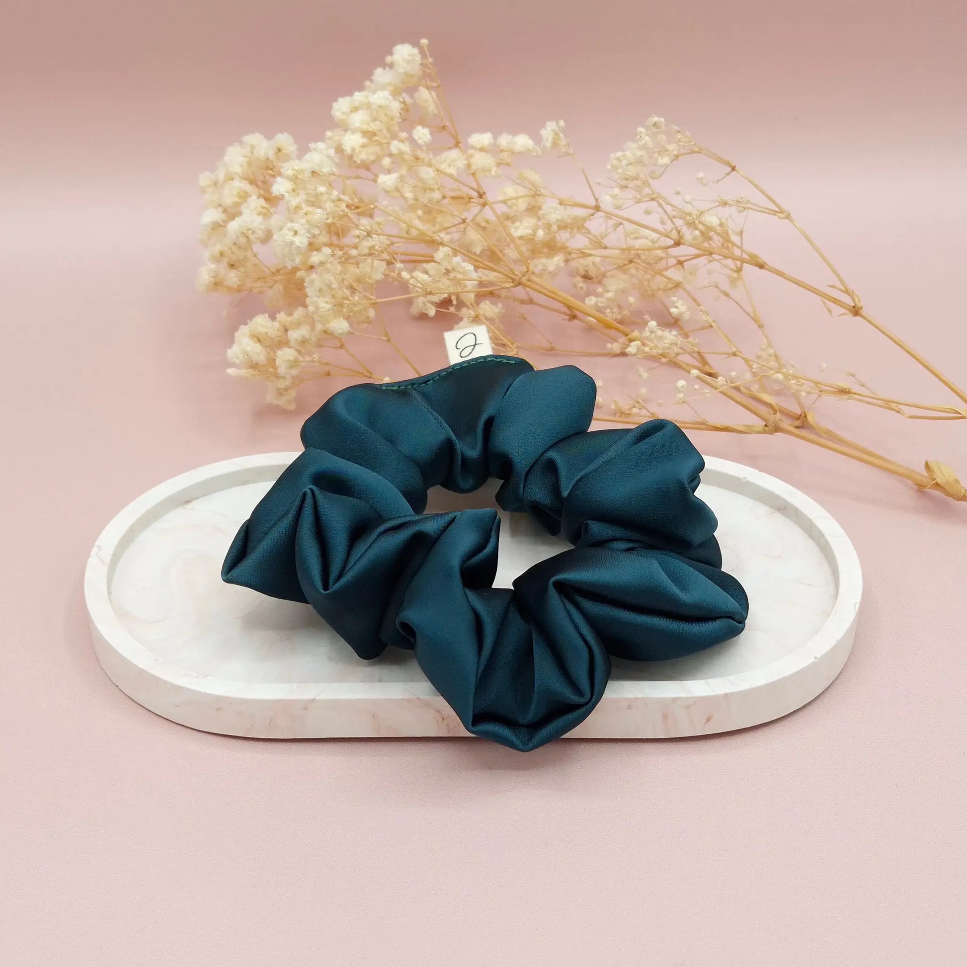 Chouchou en Satin Vert Empire - Les Chouchous de Justine