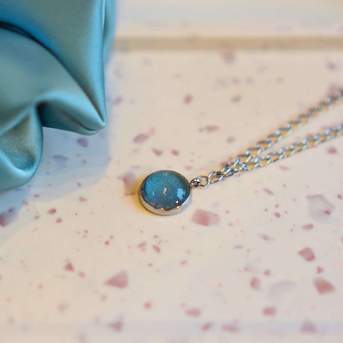 Bleu Givré - Collier Double - Les Chouchous de Justine