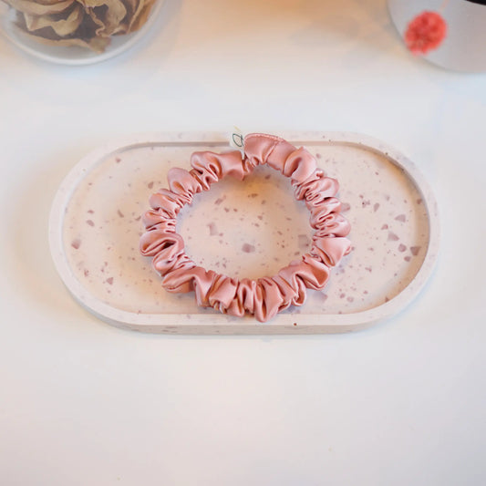 Rose Carmay - Mini Chouchou Cheveux Satin - Les Chouchous de Justine