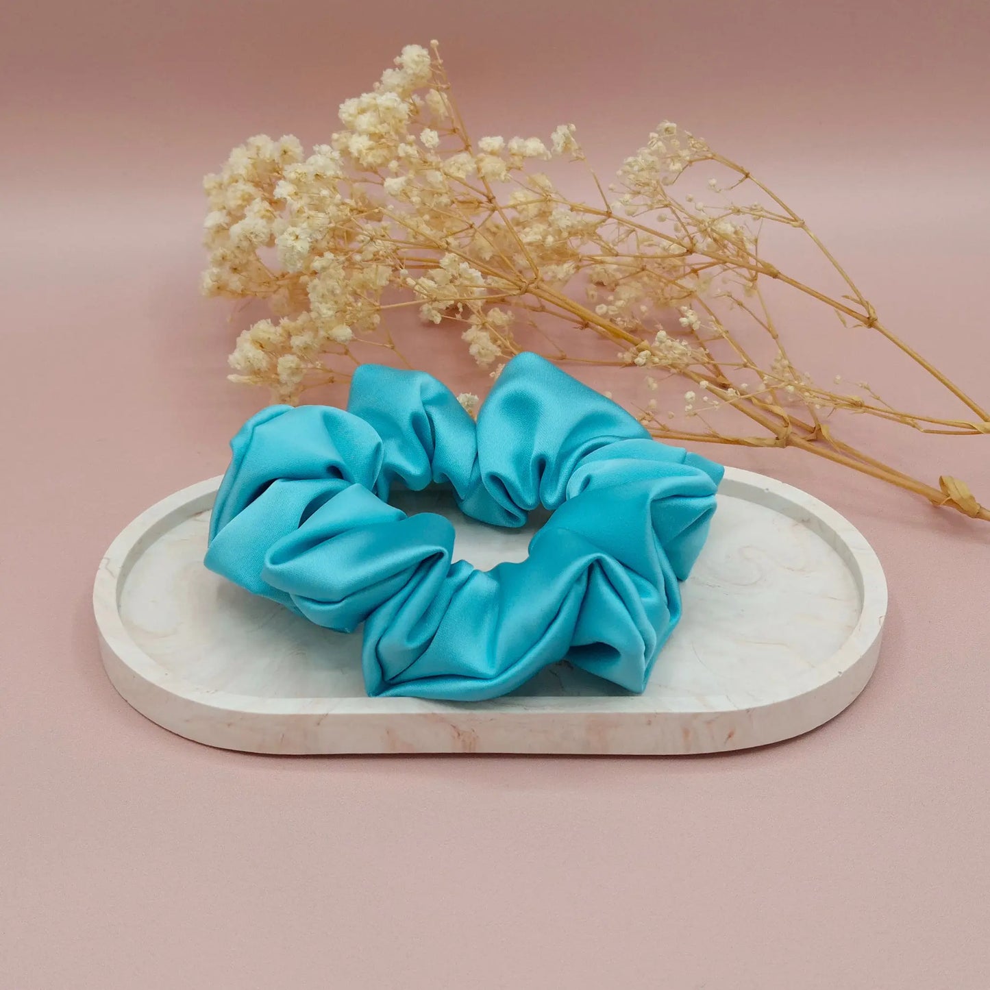 Chouchou en Satin Bleu Givré - Les Chouchous de Justine