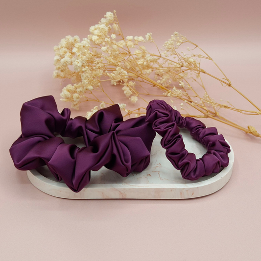 Chouchou en Satin Prune - Les Chouchous de Justine