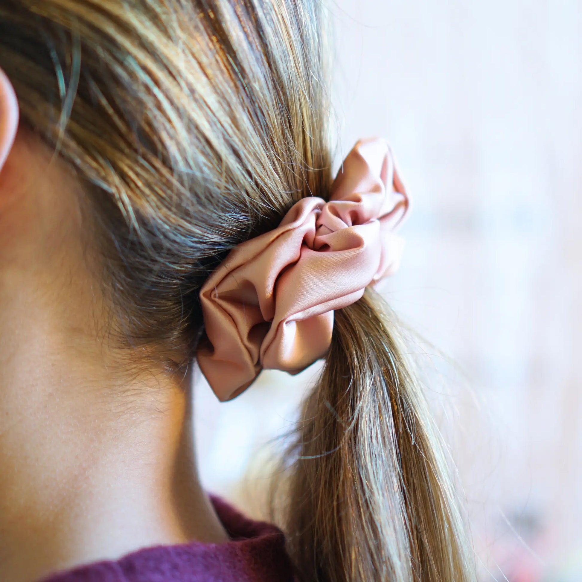 Rose Carmay - Chouchou Cheveux Satin - Les Chouchous de Justine