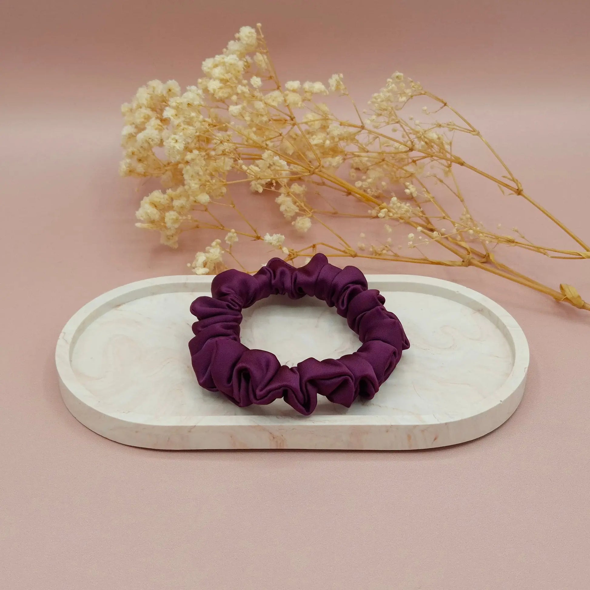 Chouchou en Satin Prune - Les Chouchous de Justine