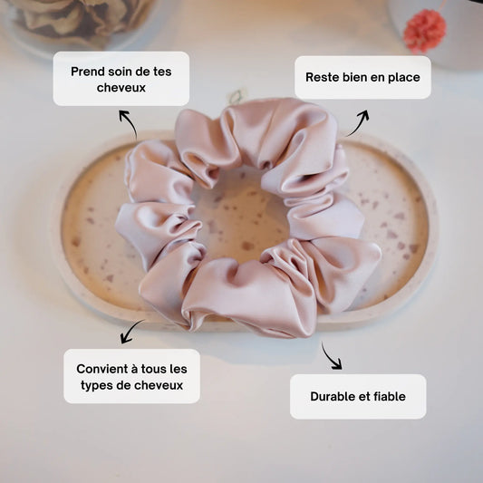 Rose Dragée - Chouchou Cheveux Satin - Les Chouchous de Justine