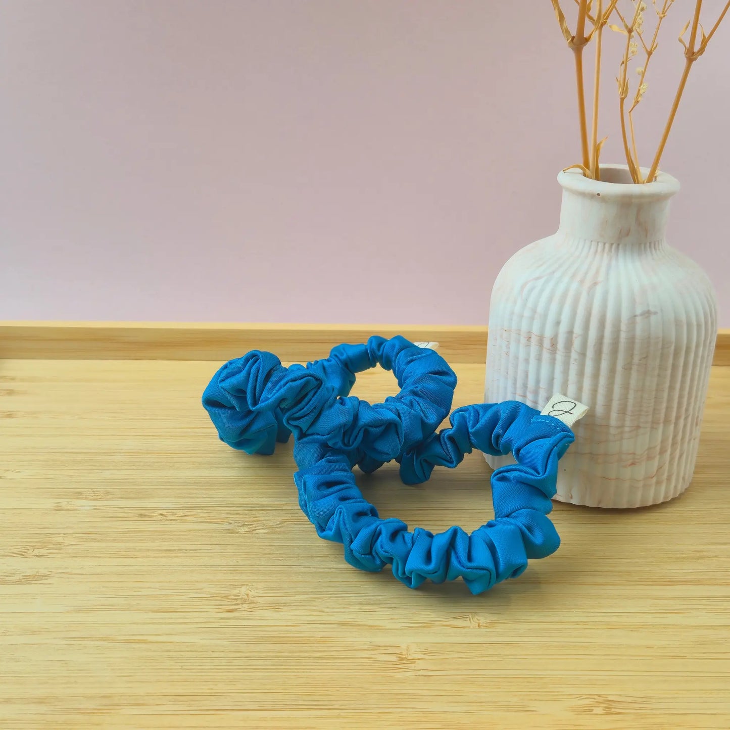 Chouchou en Satin Bleu Turquoise - Les Chouchous de Justine