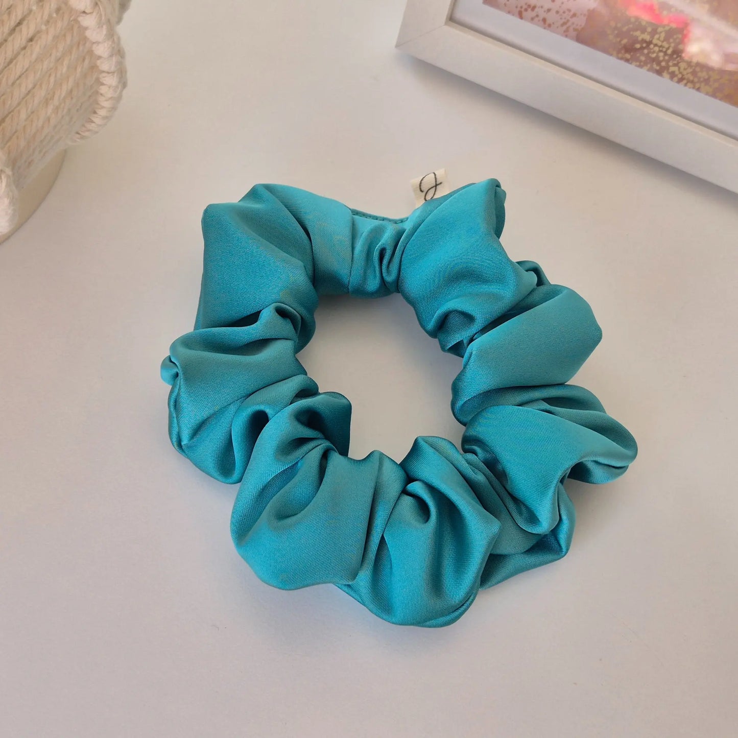 Chouchou en Satin Teal - Les Chouchous de Justine