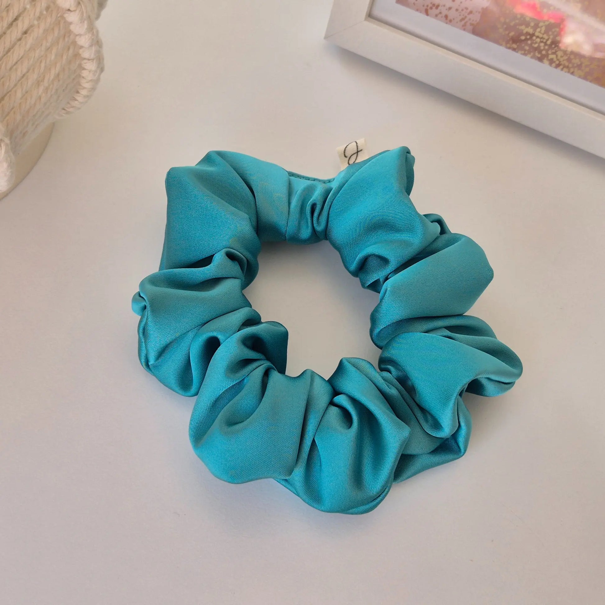 Chouchou en Satin Teal - Les Chouchous de Justine