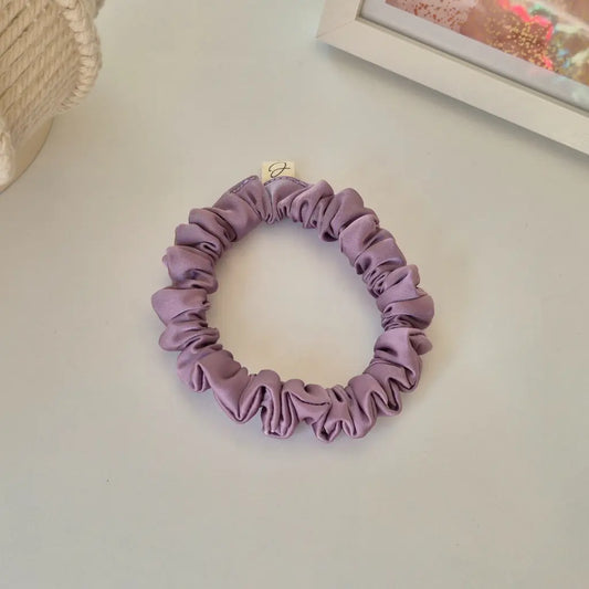 Mini Chouchou en Satin Rose Parme - Les Chouchous de Justine