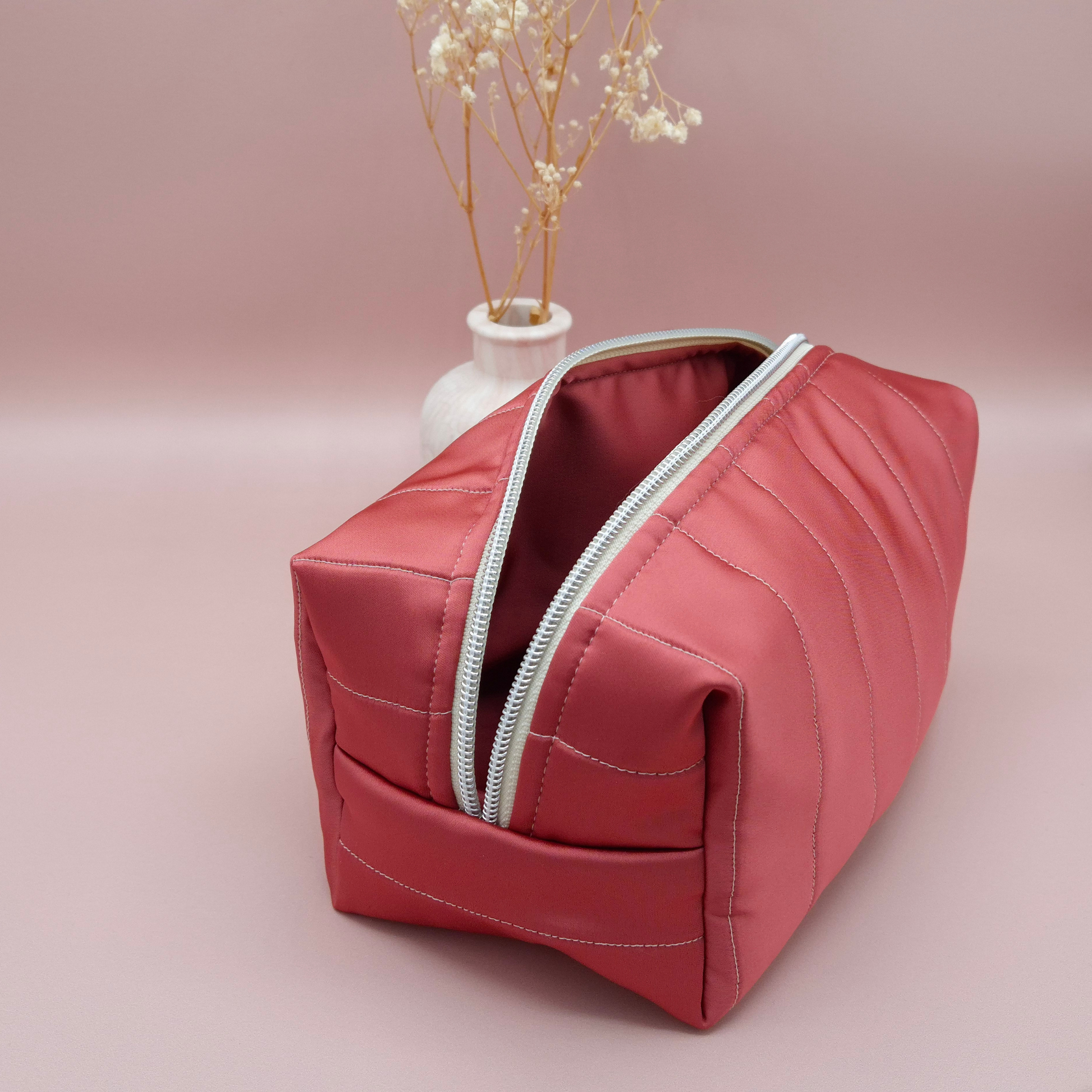 Trousse de rangement en satin matelassé - Les Chouchous de Justine