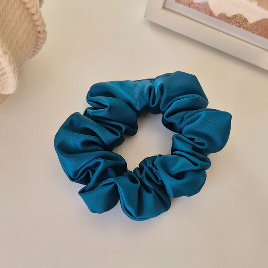 Chouchou en Satin Bleu Paon - Les Chouchous de Justine