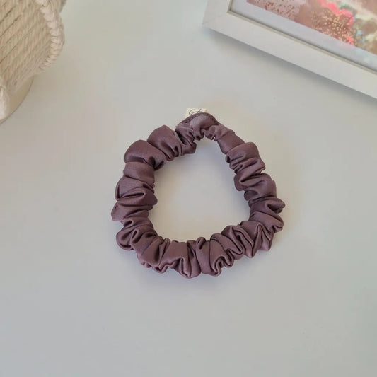 Mini Chouchou en Satin Taupe - Les Chouchous de Justine