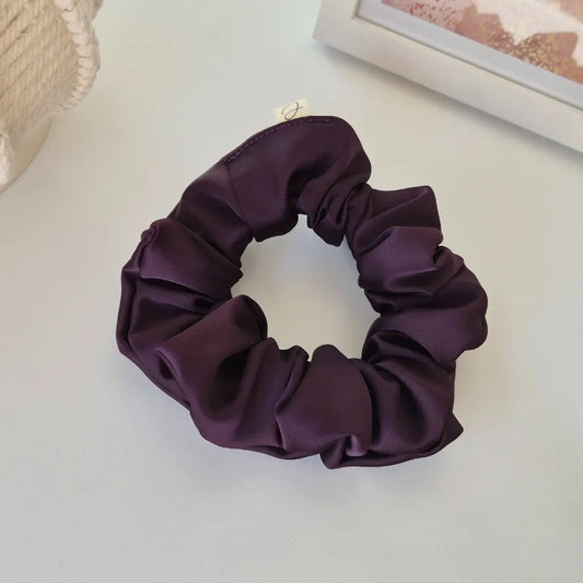 Chouchou en Satin Aubergine - Les Chouchous de Justine