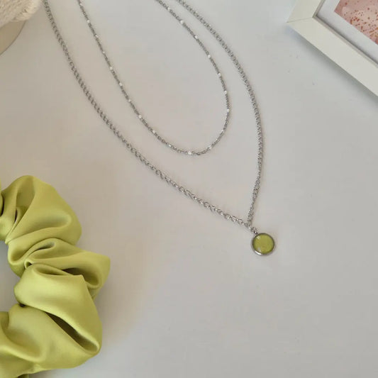 Collier avec Pendentif Grège - Les Chouchous de Justine
