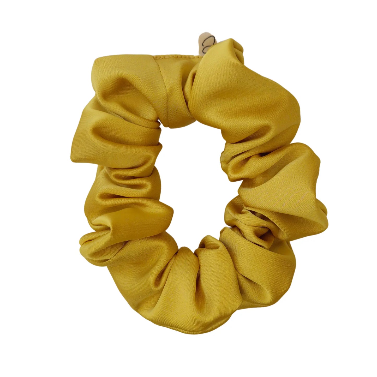 Chouchou en Satin Jaune Moutarde - Les Chouchous de Justine