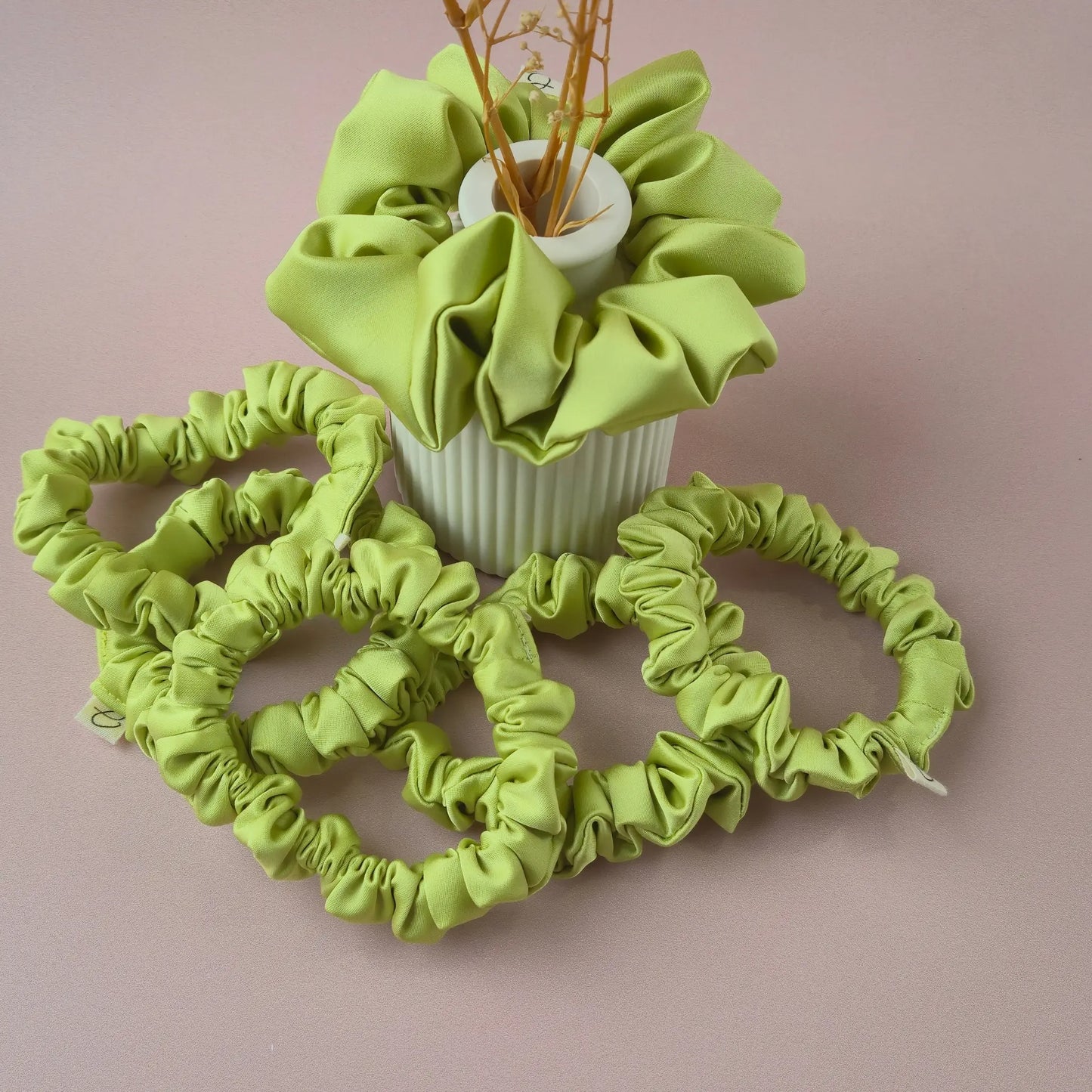 Chouchou en Satin Lime - Les Chouchous de Justine