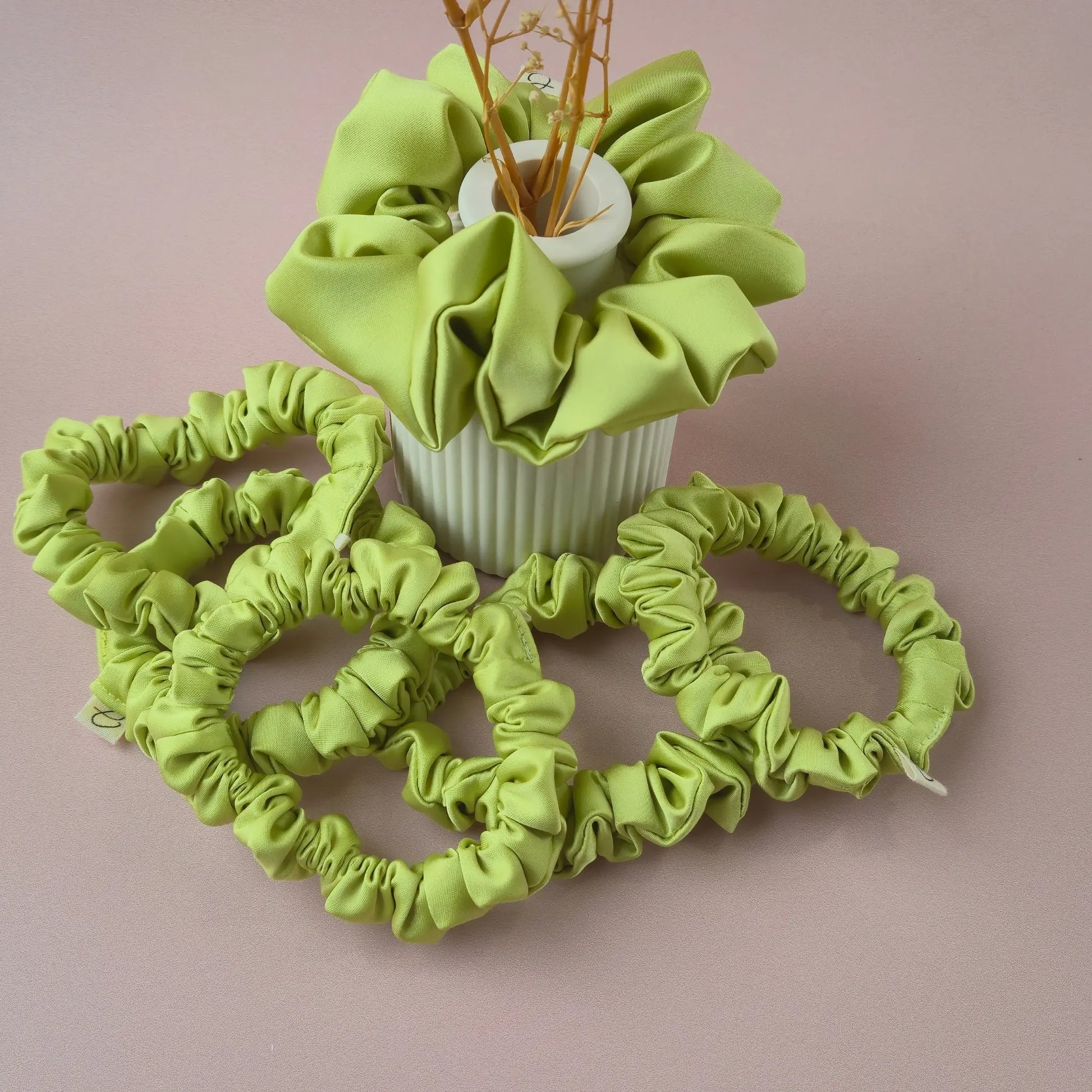 Chouchou en Satin Lime - Les Chouchous de Justine