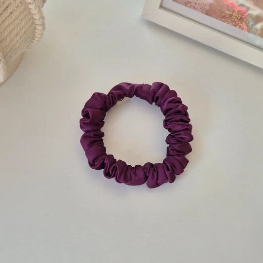 Mini Chouchou en Satin Prune - Les Chouchous de Justine