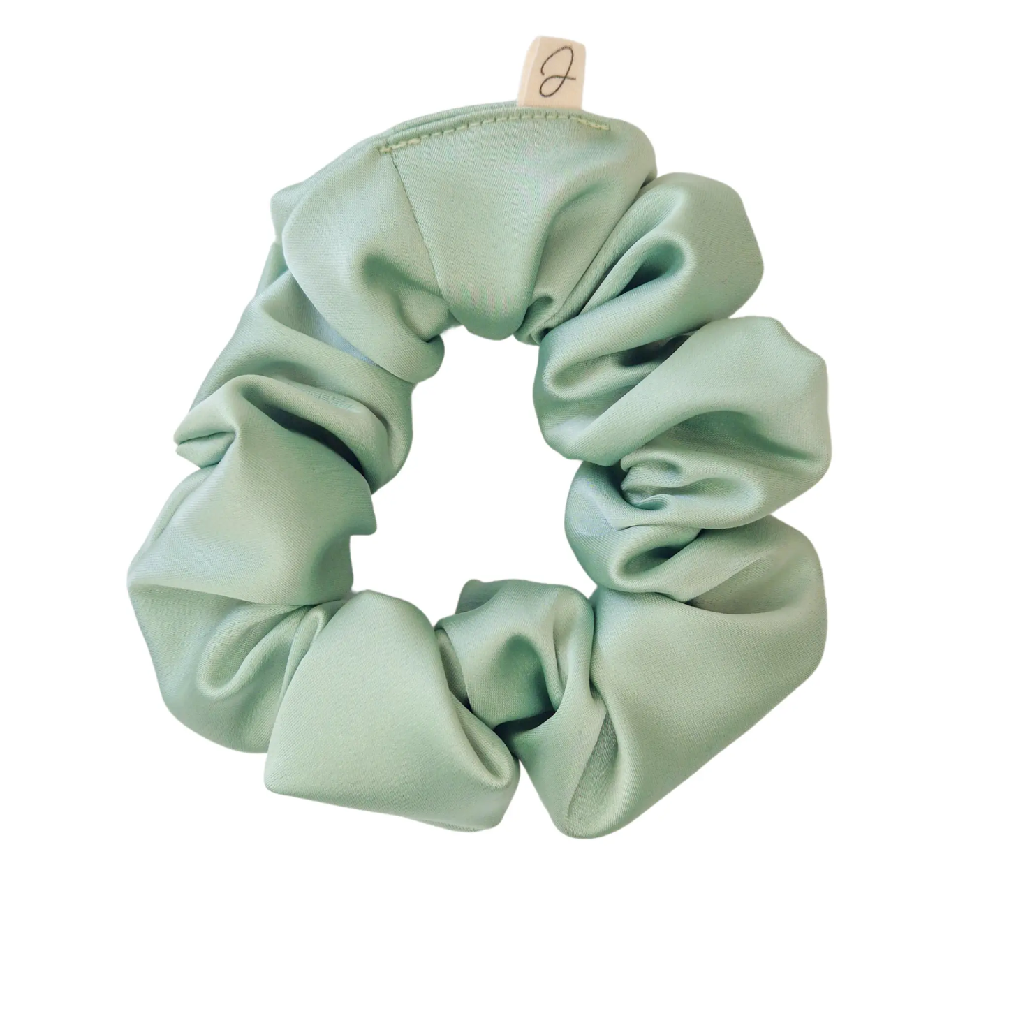 Chouchou en Satin Vert Amande - Les Chouchous de Justine