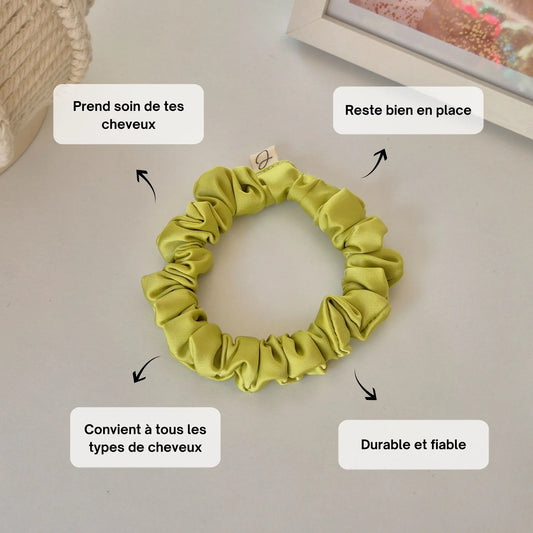 Mini Chouchou en Satin Lime - Les Chouchous de Justine