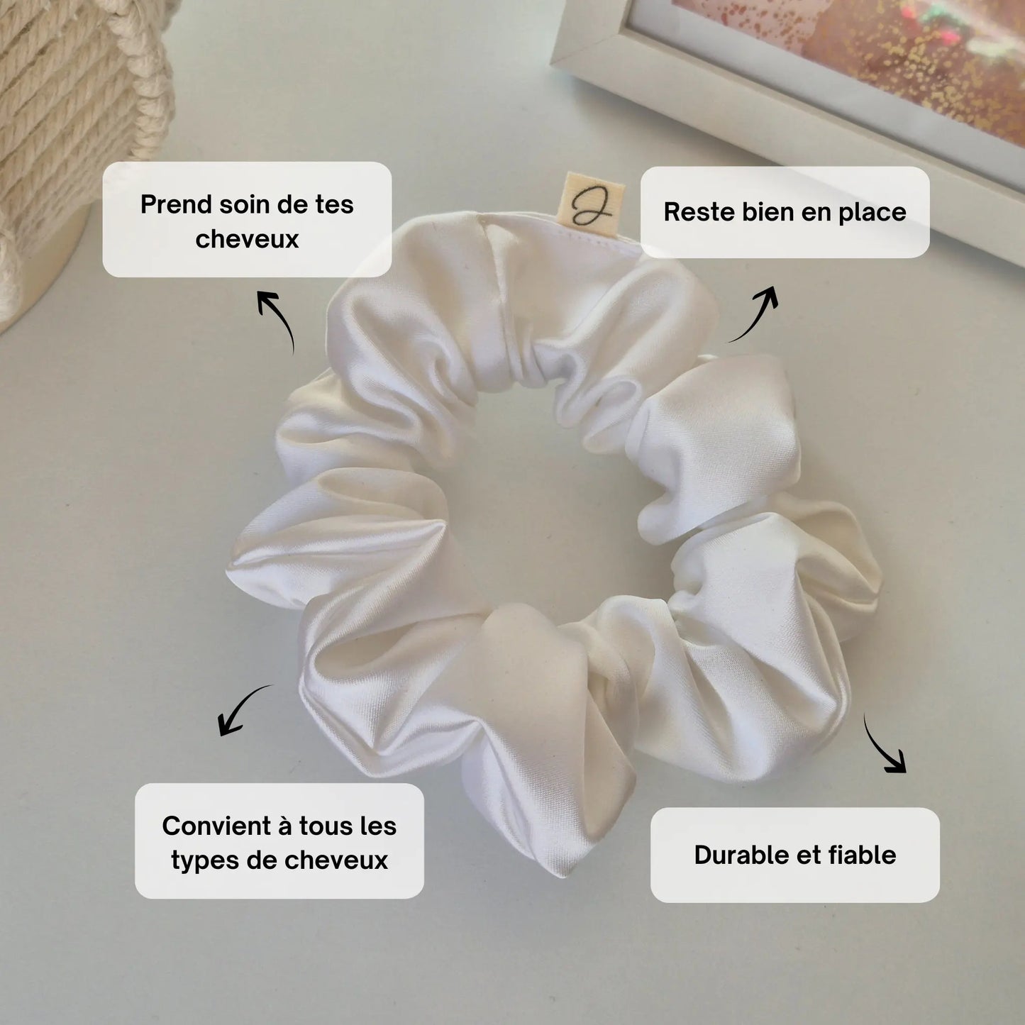Chouchou en Satin Blanc - Les Chouchous de Justine