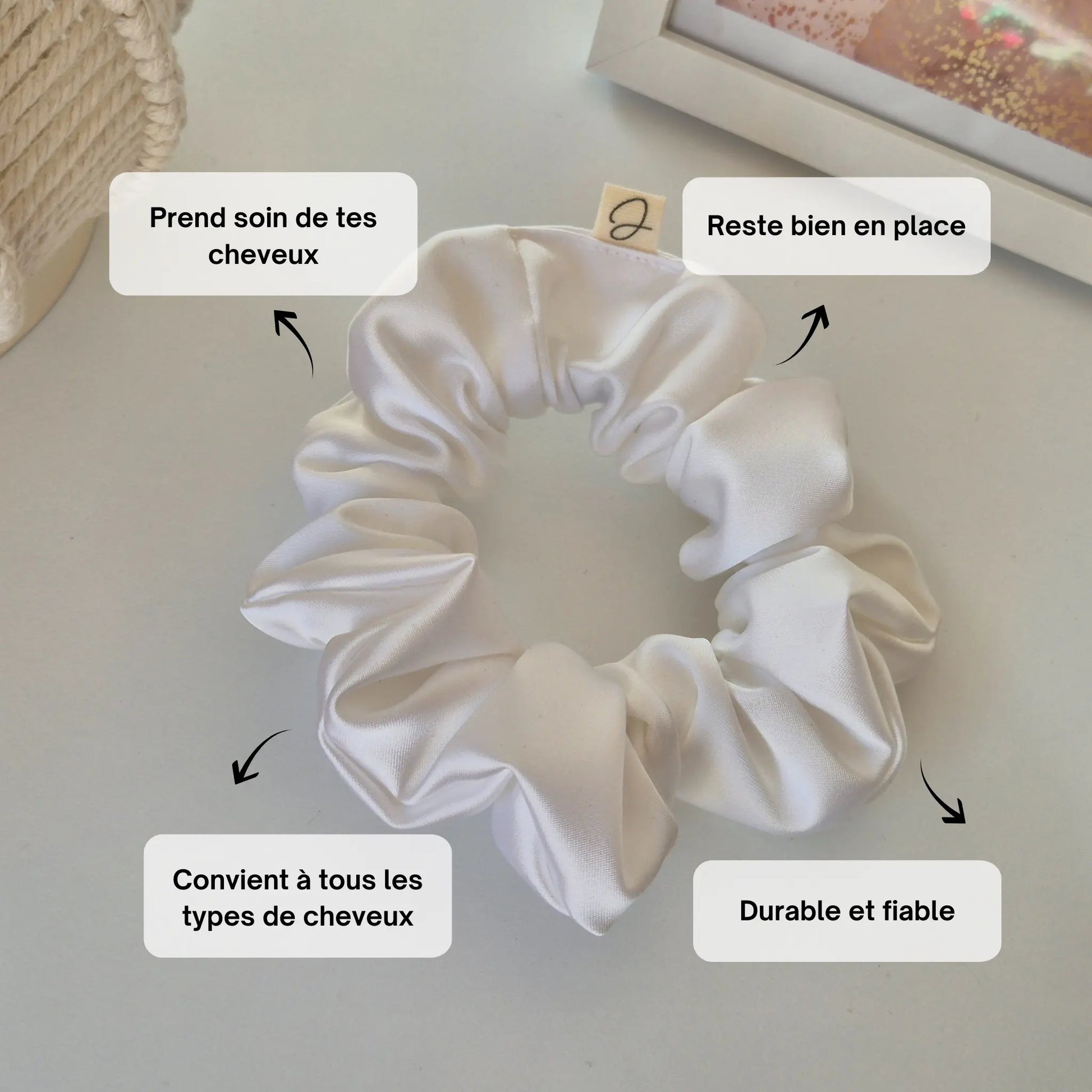 Chouchou en Satin Blanc - Les Chouchous de Justine