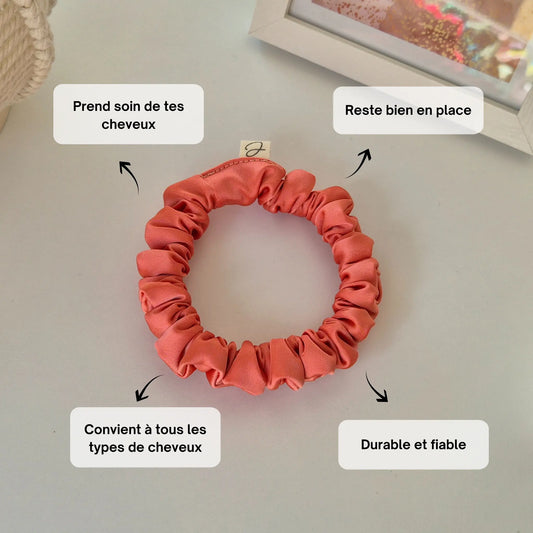 Mini Chouchou en Satin Blush - Les Chouchous de Justine