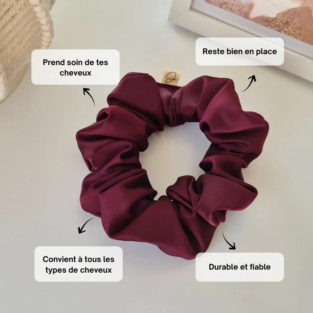Chouchou en Satin Bordeaux - Les Chouchous de Justine